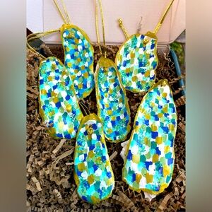 Hand Painted Oyster Shell Ornaments